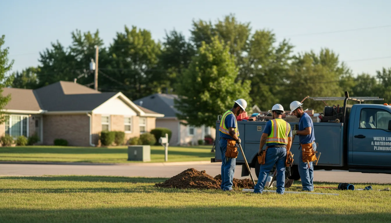 Residential water line and bathroom plumbing service in Milfay, OK